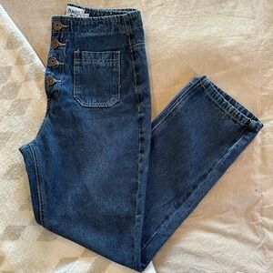 Wide Leg Princess Polly Button Fly Jeans